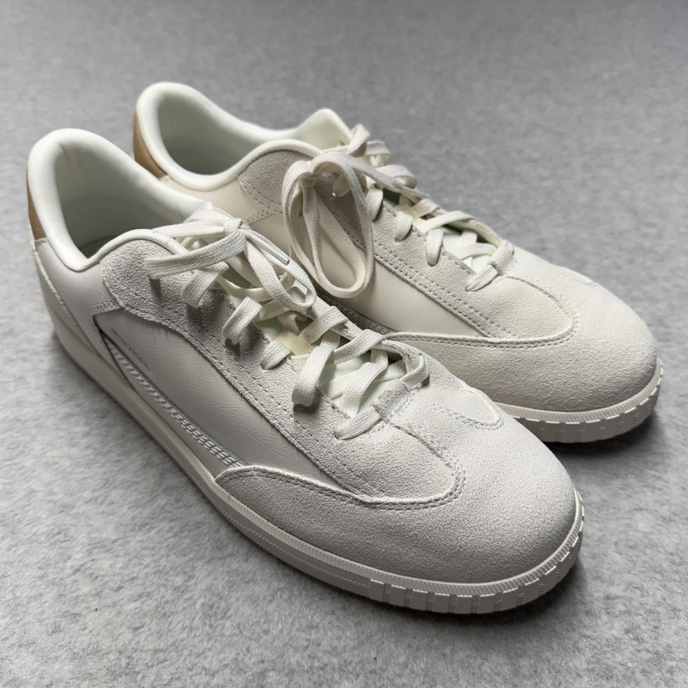 Sorel ONA Drift Shoes Mens 13 White Beige Leather Suede Low Top Casual Sneaker